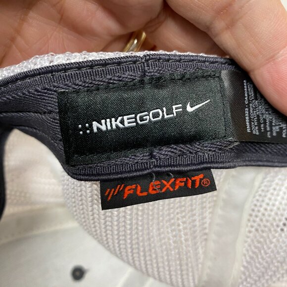Nike Golf Hat Cap Flex Fit Gray White Mesh Size S/M - XS Energy Drink - Golfer - Picture 9 of 11
